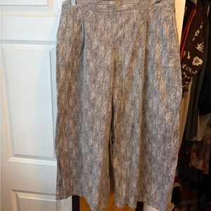 Tan & Black Patterned Wide-Leg Pants by Eileen Fisher